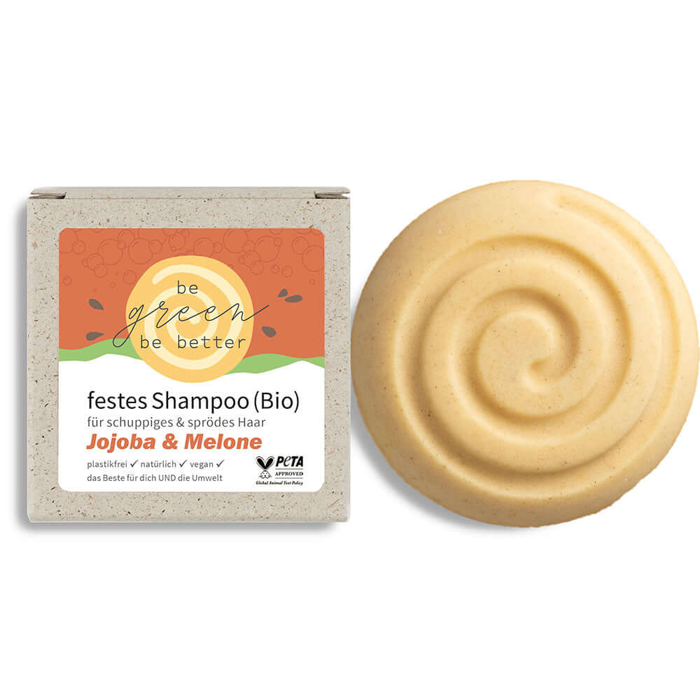 Naturkosmetik festes Shampoo in Bio Qualität in Graspapierkarton