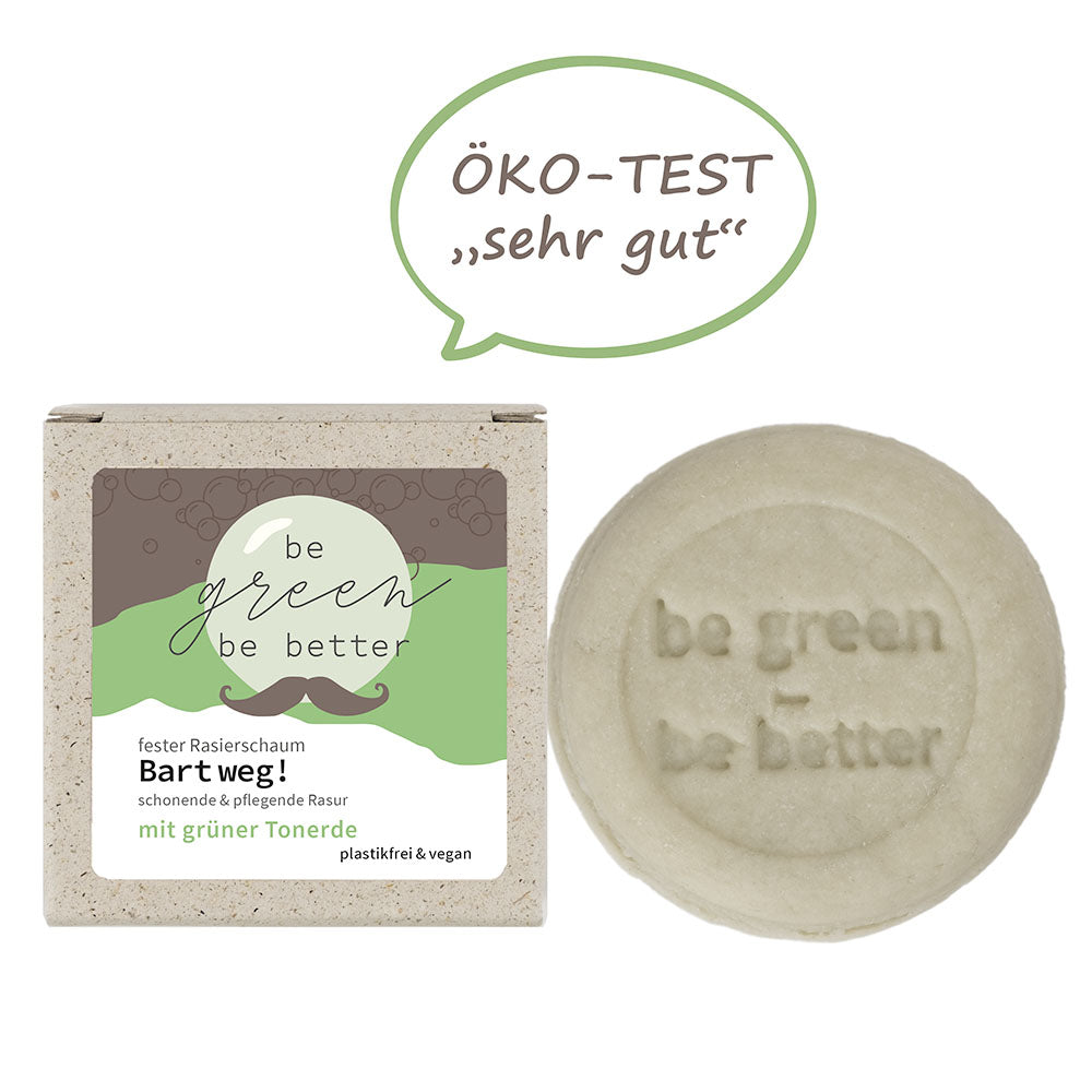 Fester Rasierschaum Bart weg! in Graspapierkarton