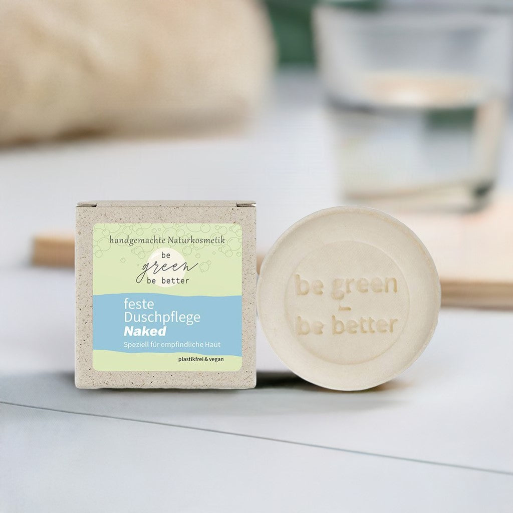 Feste Dusche BodyBar Naked mit Graspapier Karton (Feste Duschpflege)