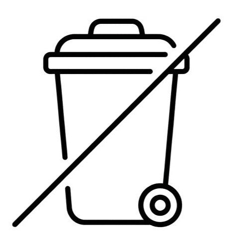 Icon durchgestrichene Mülltonne