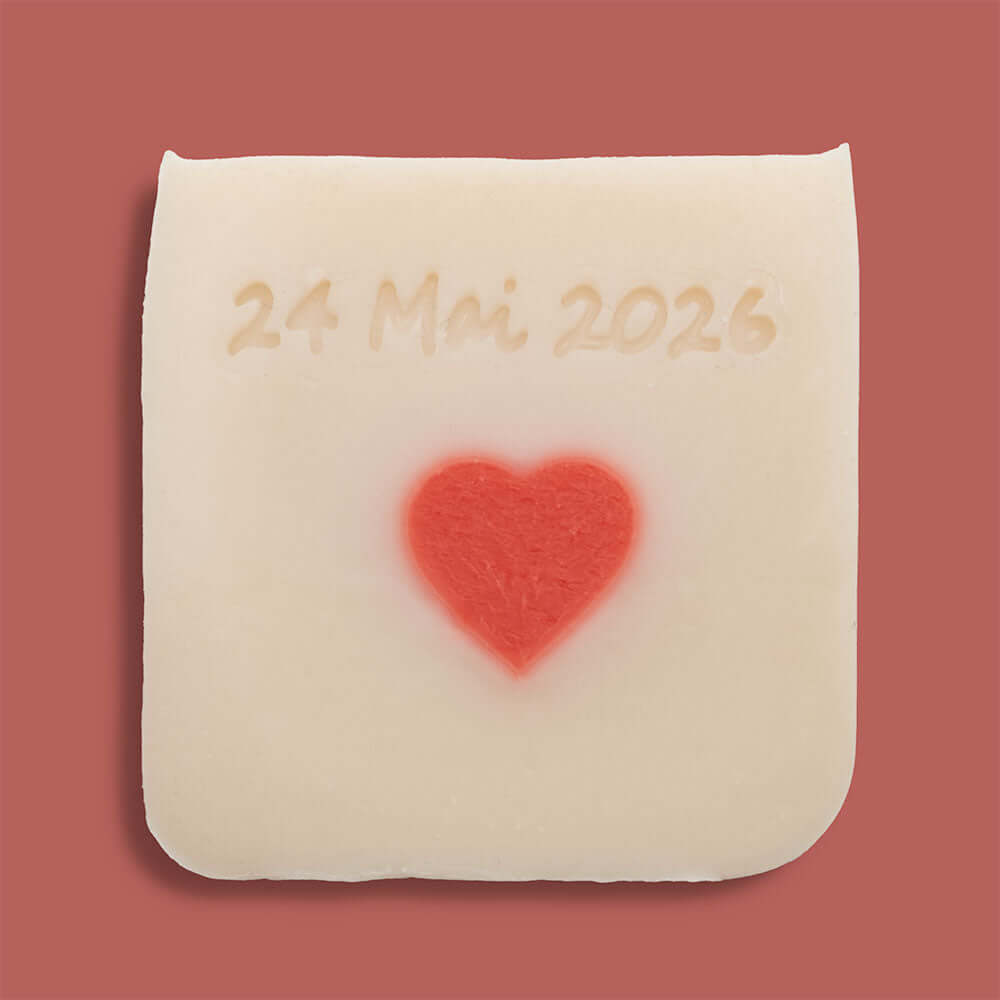 Handgemachte Bio Seife mit individuellem, personalisiertem Druck