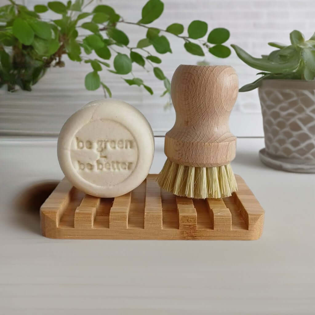 Bambusablage mit Bürste