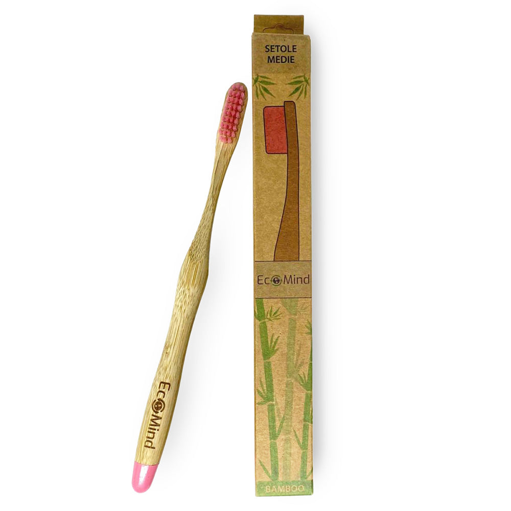 Zahnbürste aus Bambus in rot