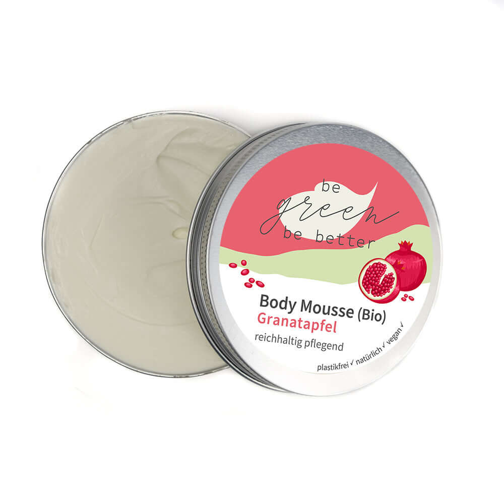 Bio Body Mousse mit Granatapfel Duft in Blechdose